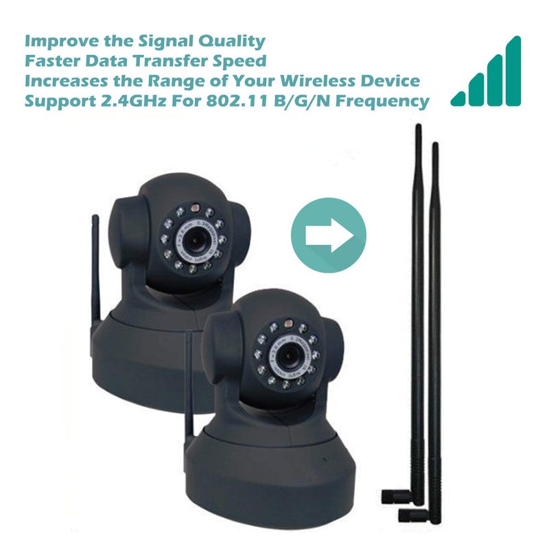 TECHTOO 9dBi WiFi Antenna with SMA Male Connector Compatible W/Foscam Anran Haloview IP Camera & Other Wireless Security Camera Antenna - 2.4Ghz Wireless Networking Device (SMA-Plug 2Pack) - Image 4